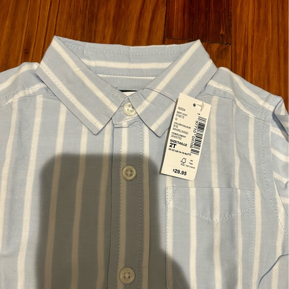 NWT Children’s Place Toddler Boys Striped Poplin Button Up Shirt - Picture 4 of 5
